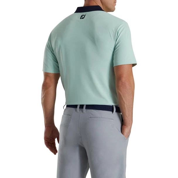 FOOTJOY SOLID W STRIPE PLACKET POLO SAGE 3 FOOTJOY SOLID W STRIPE PLACKET POLO SAGE - Image 3
