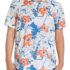 PUMA Nassau Golf Polo Bright White/ Hot Coral